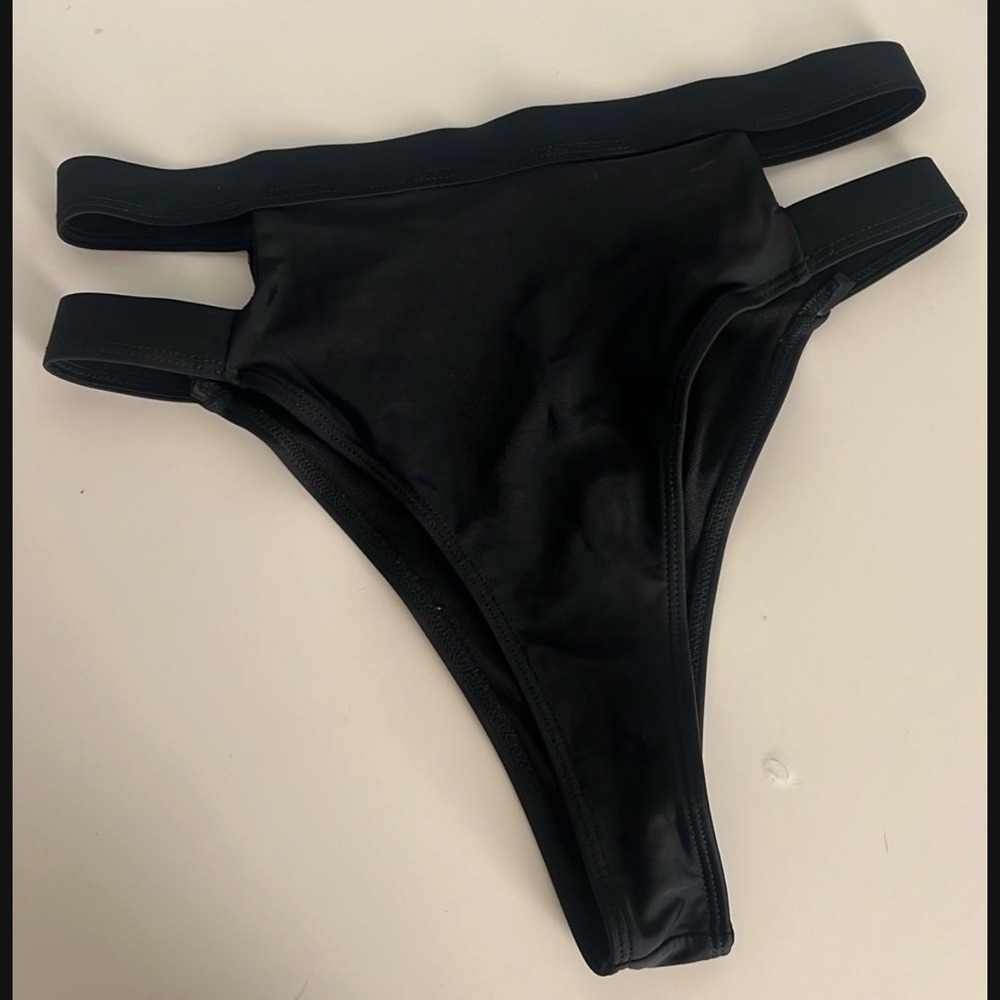 SHEIN Black Double Strap Bikini Bottom